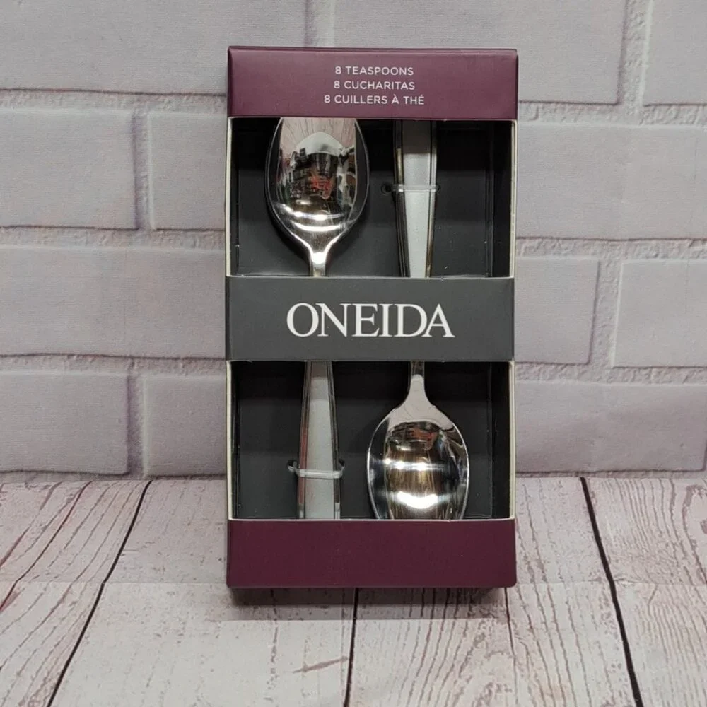 Teaspoon Set (8pc) Jordan Pattern, Stainless Steel,‎ New In Box